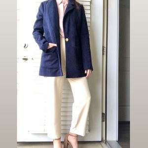 Andrew Marc Microsuede Navy Blazer Jacket Size M